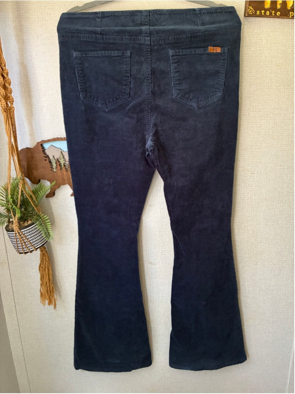 Rock & Roll Denim Navy Corduroy Flare Pants Size 31